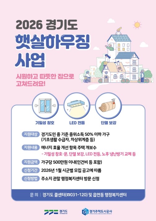 경기도, 저소득층 주택 성능 높여 난...