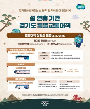 경기도, 설 연휴 특별교통대책 수립. ‘안전하고 편리한 고향가는길’ 조성