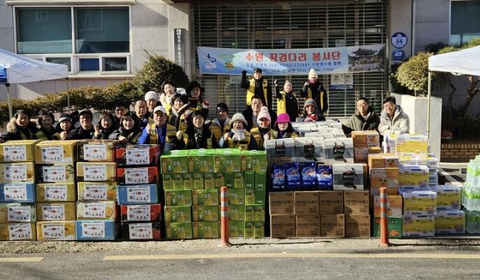 수원 징검다리봉사단, 정자2동 설 명...