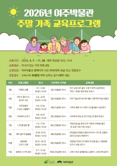 여주박물관, 2026년 주말 가족 대...