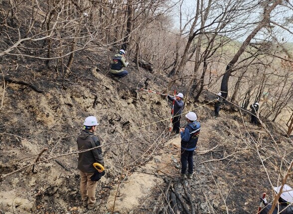 산림청, 경남 산불피해지 산사태 우려지역 긴급진단··· 2차 피해 예방 나서