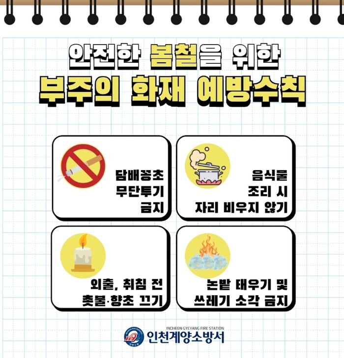 계양소방서, 봄철 부주의 화재예방 및...