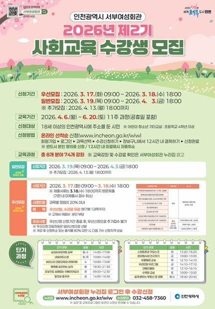 인천시 서부여성회관, 2026년 제2...