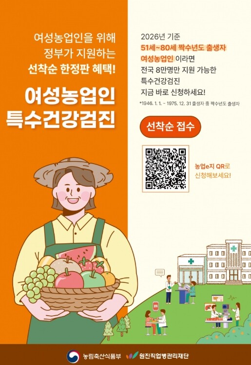 천안시, 여성농업인 특수건강검진 지원...